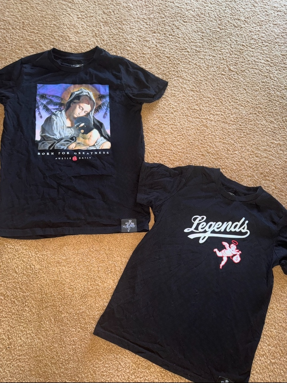 Bundle Of Two Black Graphic Kids T-Shirt with Script Logo From Zumiez